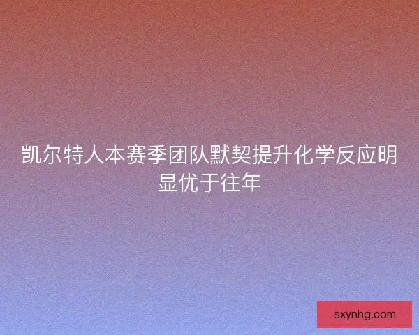凯尔特人本赛季团队默契提升化学反应明显优于往年